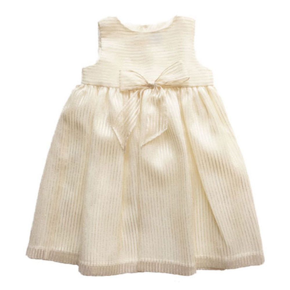 NWT Luli & Me Stripe Cream & Gold Party Dress